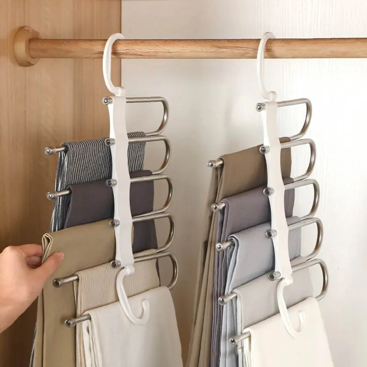 Almirah Space Saver Hanger – 5 Layer Foldable Organizer (Pack of 2)