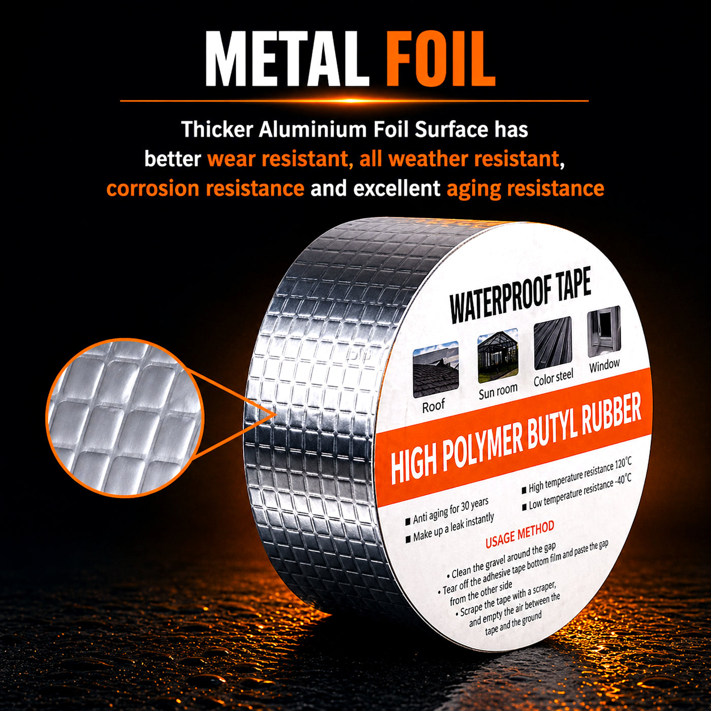 Waterproof Aluminium Butyl Tape – Instant Leak Repair Seal (Buy 1 Get 1 Free)