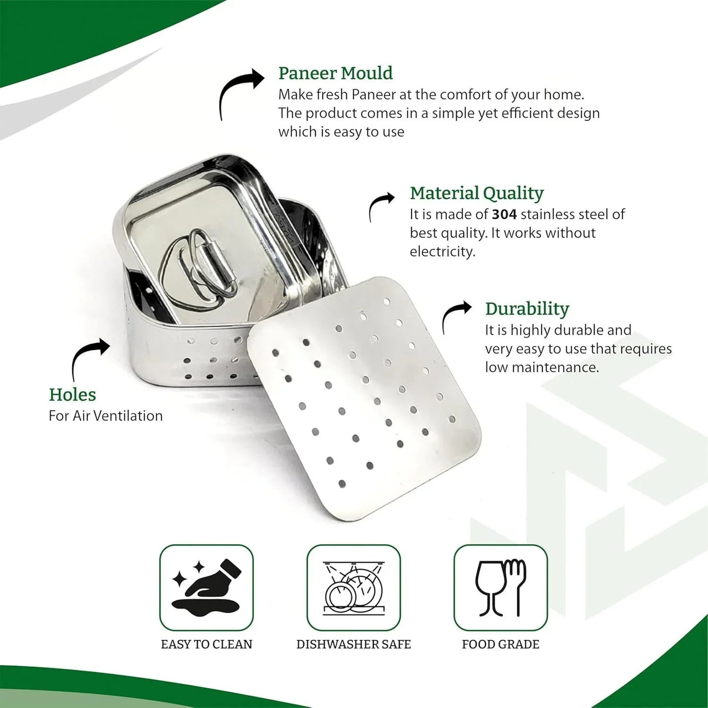 Premium Stainless Steel Paneer Maker Mould