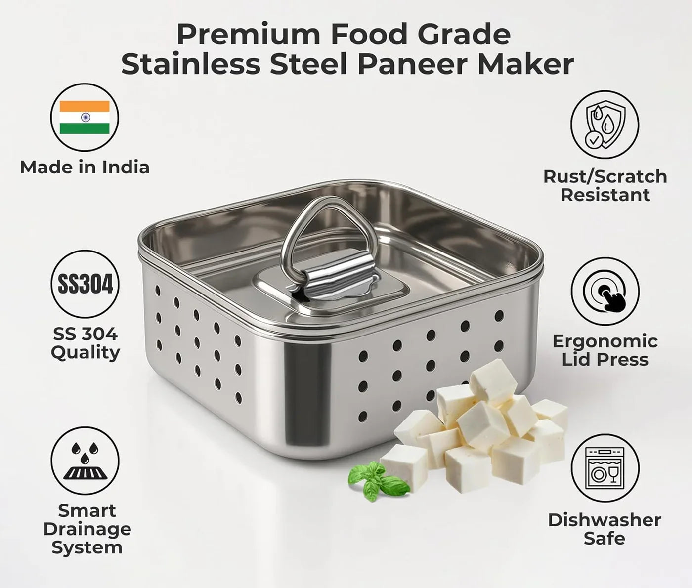 Premium Stainless Steel Paneer Maker Mould